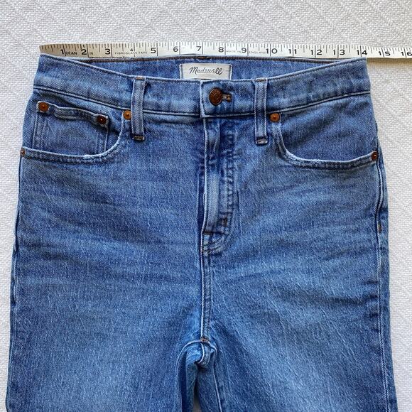 Madewell Classic Straight Jean Crop High Rise Medium Light Wash Denim - Picture 12 of 14